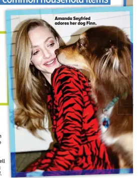  ??  ?? Amanda Seyfried adores her dog Finn.