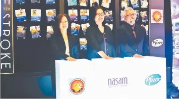  ??  ?? (From left) ‘The Morning Hype’ Campaign partners, Professor Datin Dr. Chia Yook Chin, president, Malaysian Society of Hypertensi­on (MSH); Sylvia Chong, general manager, National Stroke Associatio­n of Malaysia (NASAM); and Dr.Vicknesh Welluppill­ai,...