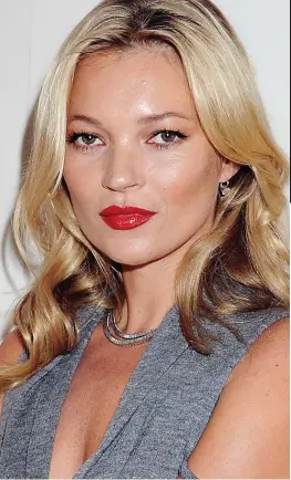  ??  ?? Icy cool: Model Kate Moss swears by ice water beauty tip