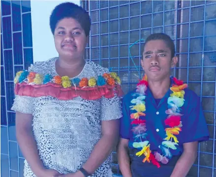  ?? Photo: Karalaini Tavi ?? Lautoka Special School headgirl Masilina Mara (left) and headboy Sekope Domolevu at the school on February 16, 2018.