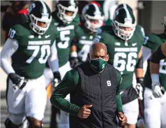  ?? NIC ANTAYA/GETTY IMAGES ?? Michigan State coach Mel Tucker was the Bears’ defensive coordinato­r in 2013-14.