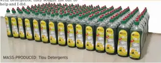  ?? ?? MASS-PRODUCED: Tlou Detergents