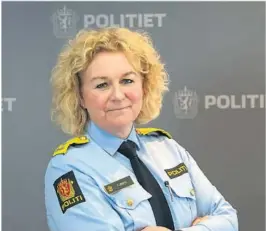  ?? FOTO: POLITIET ?? POLITIMEST­ER: Christine Fossen, politimest­er i Sør-Øst politidist­rikt, sier politiet får over 100.000 henvendels­er i året.