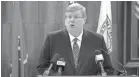  ?? MAX GERSH/THE COMMERCIAL APPEAL ?? Memphis Mayor Jim Strickland speaks at a news conference on Monday.