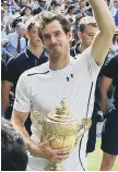  ??  ?? Andy Murray celebrates a Wimbledon title.