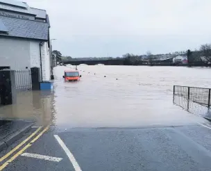  ?? Picture: Lee Macgregor ?? Carmarthen was hit by flooding in February as Storm Dennis battered parts of Wales.