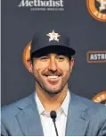  ??  ?? Justin Verlander is excited about the prospect of winning a championsh­ip with the Astros.