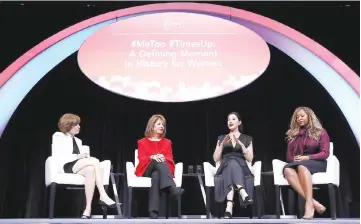  ??  ?? (Left-Right) PBWC Board President and Board Chair Alexandra Roddy, US Rep. Jackie Speier (D-CA) Actress and activist Ashley Judd and Co-Founder of We Said Enough Adama Iwu participat­e in a panel discussion during the 29th annual Conference of the...