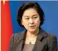  ??  ?? Hua Chunying, Chinese Foreign Ministry spokespers­on