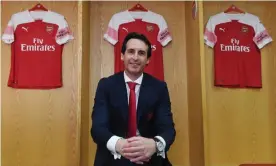  ?? Photograph: Stuart MacFarlane/Arsenal FC via Getty Images ?? Unai Emery was brave to try to speak English from his very first press conference as Arsenal manager.