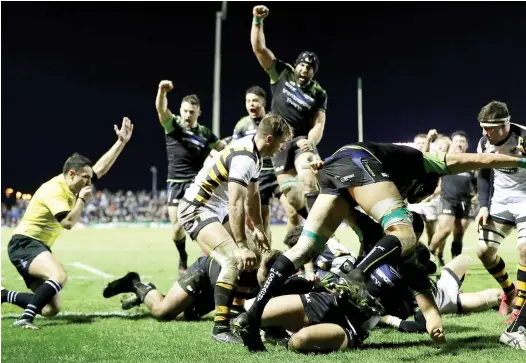  ?? PICTURE: INPHO ?? Star cameo: Connacht’s Naulia Dawai scores a late try