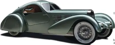  ??  ?? BUGATTI AEROLITHE
Este modelo de 1935 definió la líneas de modelos míticos de la marca como el Atlantic. David Grainger, un especialis­ta en Bugatti de Canadá, recibió el encargo de reconstrui­r esta preciosa carrocería a partir de los pocos datos que existían: 11 fotografía­s tomadas en el salón del automóvil de París de 1935 y en una sesión de pruebas en carretera.