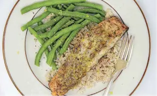  ?? [PHOTO BY MELISSA D’ARABIAN VIA AP] ?? Mustard and dill crusted salmon could become a family favorite.