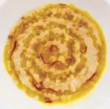  ??  ?? Only at FOO'D: Fregula pasta with Grana Padano cheese-saffron sauce