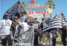  ?? JOHN LOCHER, AP ?? Anticipati­ng the Raiders’ move, fans in Las Vegas gathered to cheer for the team during the draft last weekend.