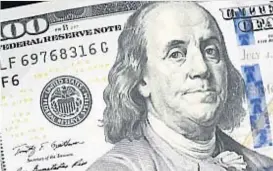  ?? (LA VOZ / ARCHIVO) ?? Billete. Benjamin Franklin, en el billete de 100 dólares.