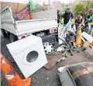  ?? Photo / John Stone ?? A dryer, with no parts inside, was among the pile of rubbish collected at the August clean up of Waiarohia Park.