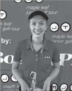  ?? SUBMITTED ?? Heather McLean was the winner of the MJT Girls 15 – 18 division.