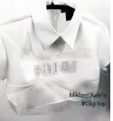  ??  ?? Mikhael Kale’s #Gigi top