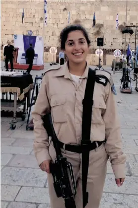  ?? Supplied ?? Netta Gelb is one of a handful of Canadians serving with Israeli Defense Forces, known as “lone soldiers” because they have no family in Israel.