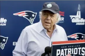  ?? STEVEN SENNE — THE ASSOCIATED PRESS ?? New England Patriots owner Robert Kraft is being accused of solicitati­on of prostituti­on.