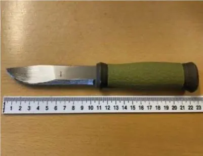  ?? ?? Denne kniven ble brukt til å rane en 13 år gammel gutt.