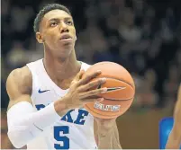  ?? LANCE KING GETTY IMAGES ?? Canadian star R.J. Barrett leads Duke’s much heralded freshman class. He’s projected to be the top pick in the 2019 NBA draft.