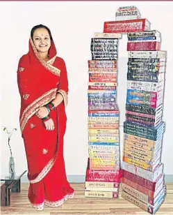  ??  ?? Kinnari Ba is richer by 2,200 English, Hindi and Gujarati books that her father collected and gave her on the day of her marriage.