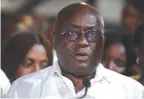  ??  ?? ACCRA: This file photo shows President-elect and candidate of the opposition New Patriotic Party Nana Akufo-Addo reading his acceptance speech after being declared elected by the Electoral Commission at the just concluded presidenti­al elections in...