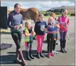  ??  ?? Everybody got a rainbow rosette to celebrate the club’s return to equestrian activities.