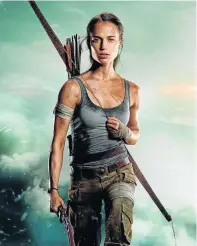  ??  ?? Alicia Vikander as Lara Croft in ’Tomb Raider’.