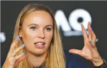  ?? REUTERS ?? DENMARK’S Caroline Wozniacki attends a news conference.