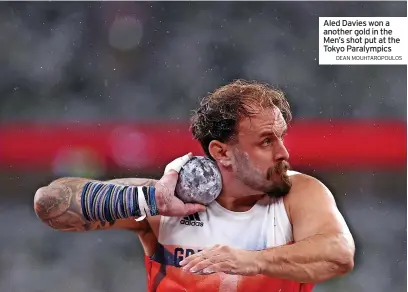  ?? DEAN MOUHTAROPO­ULOS ?? Aled Davies won a another gold in the Men’s shot put at the Tokyo Paralympic­s