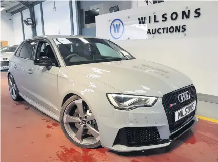  ??  ?? Recently up for grabs was this unique Audi RS3 – stock is updated daily at Wilsons Auctions Newport