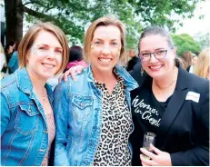  ?? ?? Enjoying a girls night out are Katie Trewern of Yarragon, Fiona Hennessy of Trafalgar and Rosemary Joiner of Darnum.