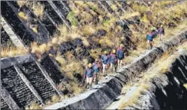  ?? ANI ?? ITBP teams carrying out a search operation near Tapovan in Chamoli, Uttarakhan­d.