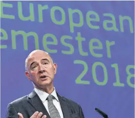  ??  ?? El comisario europeo Pierre Moscovici, ayer en Bruselas.