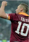  ?? (Ansa) ?? La storia Francesco Totti, bandiera gialloross­a