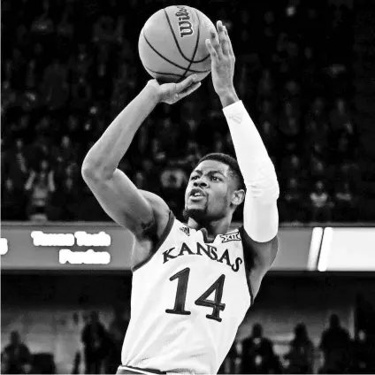  ?? KYLE TERADA/USA TODAY SPORTS ?? Malik Newman has carried Kansas in the NCAA tournament. He had 32 points against Duke in the regional final.