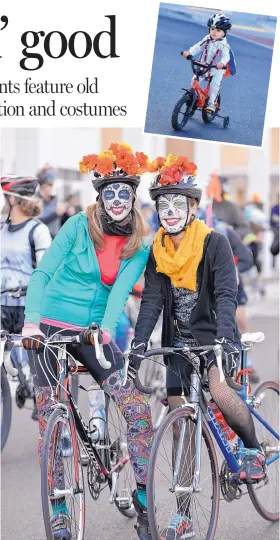  ?? COURTESY OF DAY OF THE TREAD ?? The Day of the Tread cycling event encourages participan­ts to ride in Day of the Dead-inspired costumes.