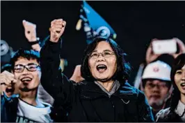  ?? ULET IFANSASTI/GETTY ?? Taiwanese President Tsai Ing-wen spoke with President-elect Donald Trump by phone Friday, a conversati­on that could draw a sharp response from the Chinese government.