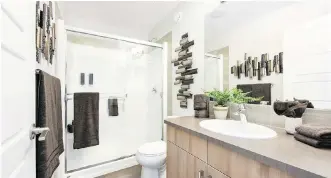  ??  ?? The 1,611-square-foot Motiv offers 2.5 bathrooms, including the master ensuite.