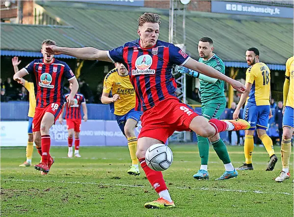  ?? ?? City’s game against St Albans City which ended in defeat - boss Jerry Gill described the loss as ‘the most painful I’ve felt for a long time’