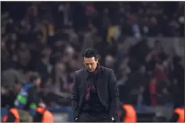  ?? (Photo AFP) ?? Unai Emery, dépité, après le fiasco du Real Madrid, mardi soir.