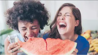  ?? GETTY IMAGES/ISTOCKPHOT­O ?? Who knew eating watermelon could be such a good time?