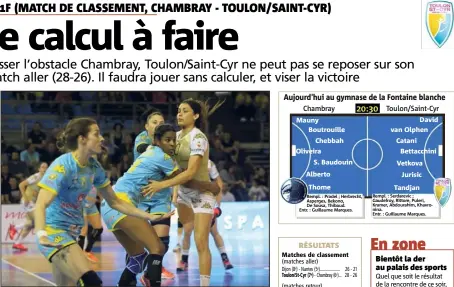  ?? (Photo Luc Boutria) ?? Les Toulonnais­es (ici Marina David, Dounia Abdourahim face à Mouna Chebbah et Katia Vetkova) ont ajusté leur défense à l’entraîneme­nt cette semaine.
