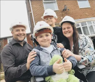  ??  ?? Duchenne Muscular Dystrophy sufferer Matthew Brettell, aged 10, with dad Gavin, mother Maria and younger brother Daniel Brettell.