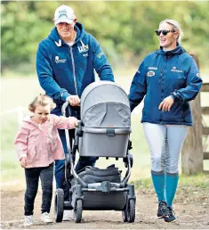  ??  ?? Family first: Mike and Zara Tindall with children Mia and Lena in 2018 and, below, with the Royal family on the Buckingham Palace balcony in 2016