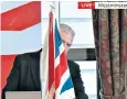  ?? ?? Lee Anderson’s speech was marred by unfortunat­e positionin­g of a Union flag