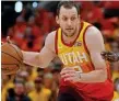  ?? Photo: Getty ?? KEY MAN: Aron Baynes of the Boston Celtics. RIGHT: Joe Ingles of the Utah Jazz.